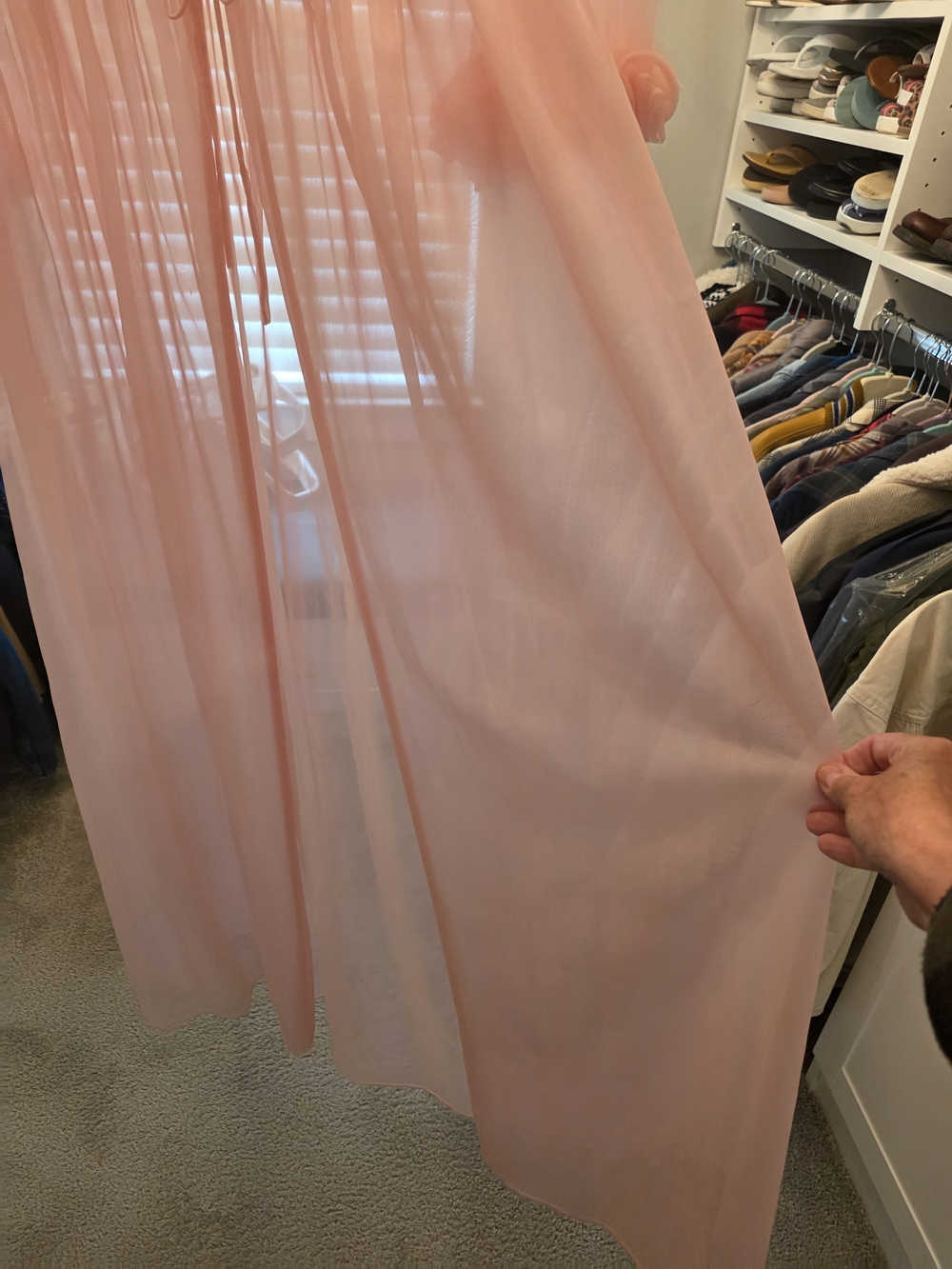 Vintage Ruffled Hollywood Style Long Robe - Picture 7 of 7